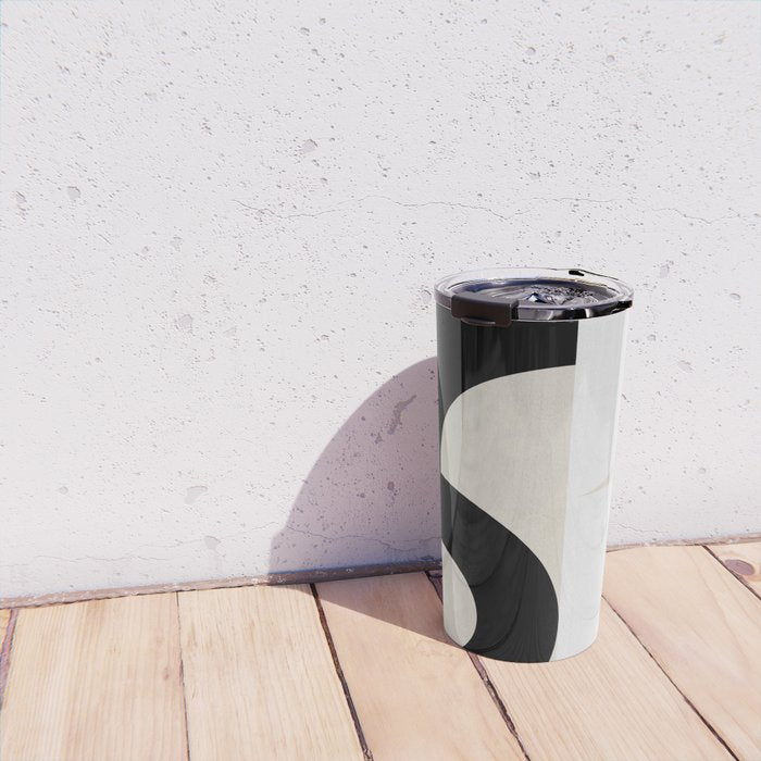geometry mid modern black white III Travel Mug Gallery Image 4