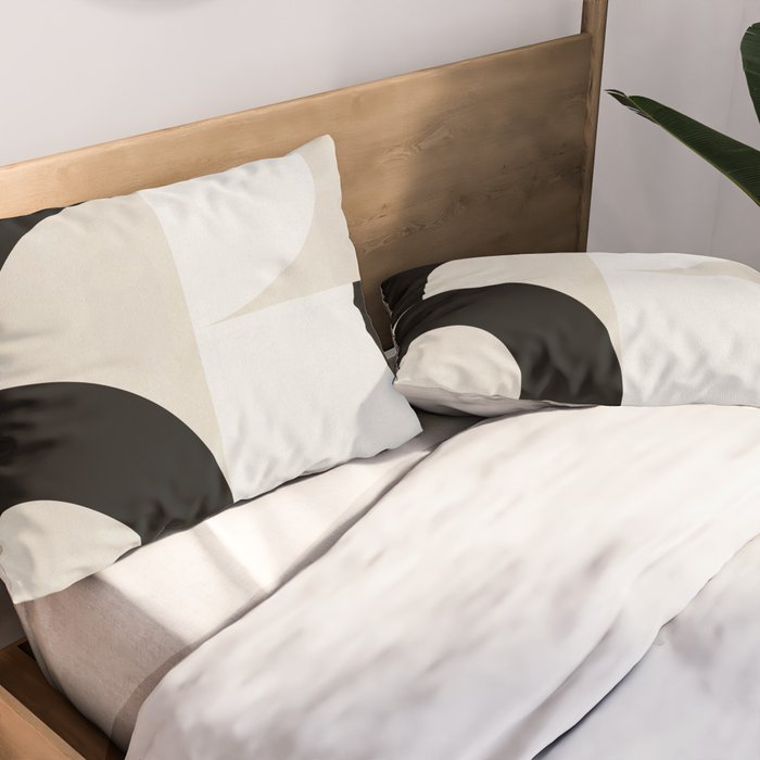 geometry mid modern black white III Pillow Sham Gallery Image 2