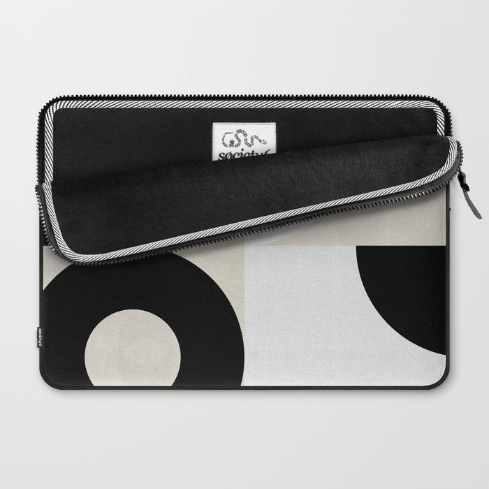 geometry mid modern black white III Laptop Sleeve Gallery Image 2