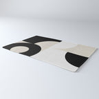 geometry mid modern black white III Rug Gallery Image 3