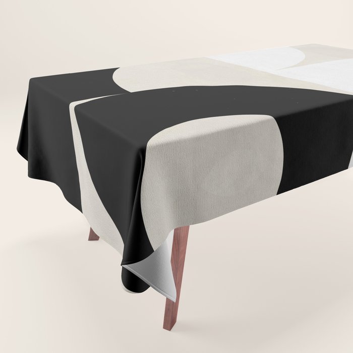 geometry mid modern black white III Tablecloth Gallery Image 1