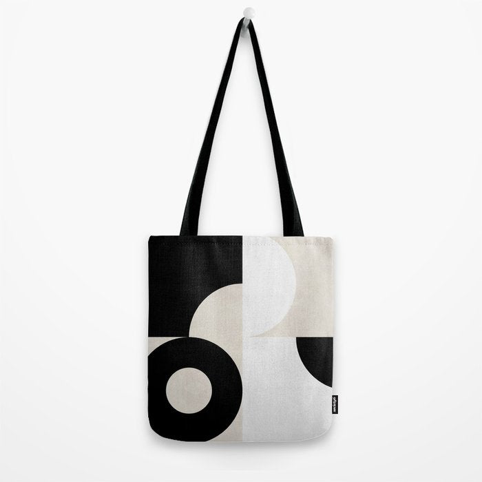 geometry mid modern black white III Tote Bag Gallery Image 2