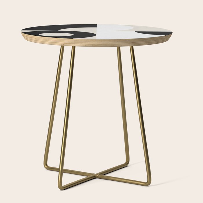 geometry mid modern black white III Side Table Gallery Image 1