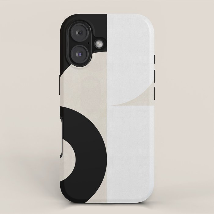 geometry mid modern black white III iPhone Case Gallery Image 1