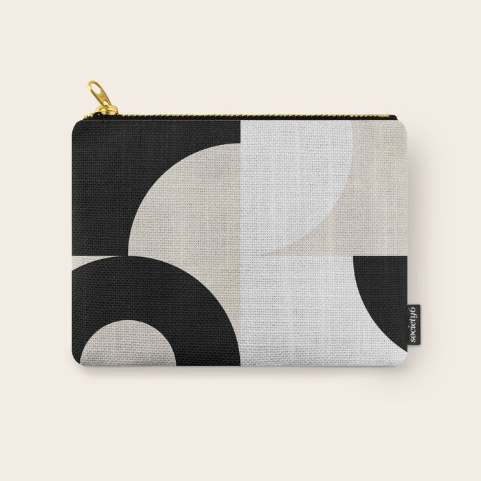geometry mid modern black white III Carry All Pouch Gallery Image 1