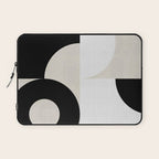geometry mid modern black white III Laptop Sleeve Gallery Image 1