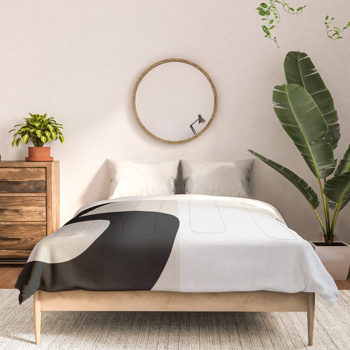 geometry mid modern black white III Comforter Gallery Image 3