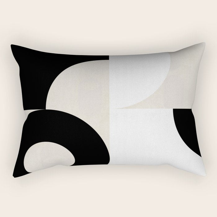 geometry mid modern black white III Rectangular Pillow Gallery Image 2