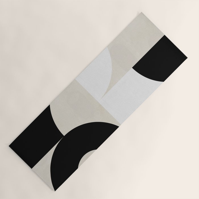 geometry mid modern black white III Yoga Mat Gallery Image 1