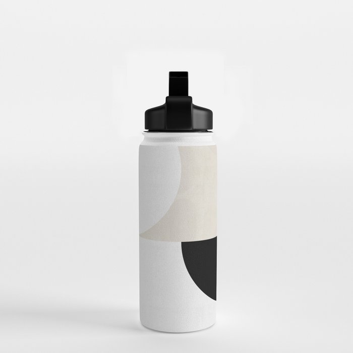 geometry mid modern black white III Water Bottle Gallery Image 2