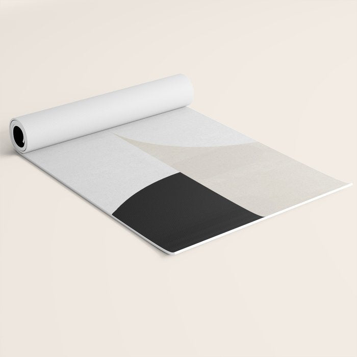 geometry mid modern black white III Yoga Mat Gallery Image 2