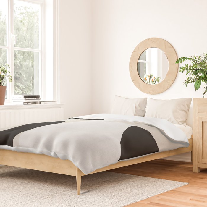geometry mid modern black white III Duvet Cover Gallery Image 2