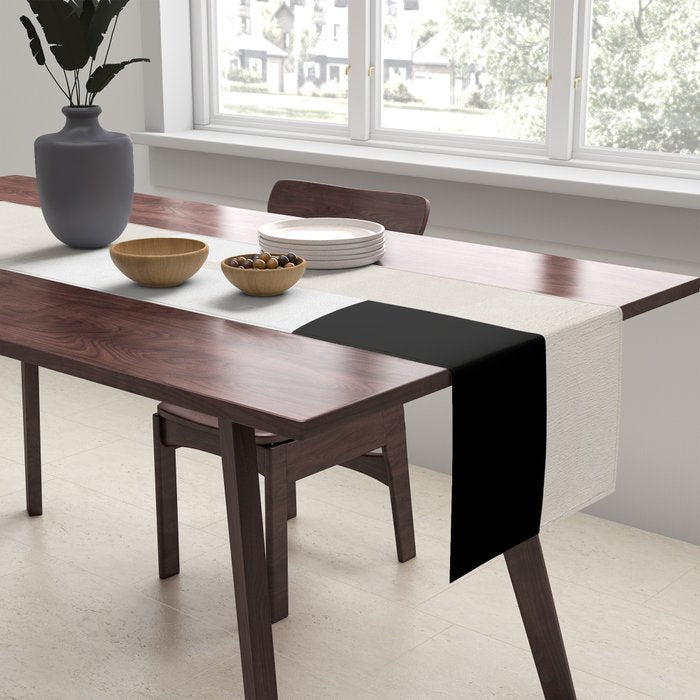 geometry mid modern black white III Table Runner Gallery Image 2