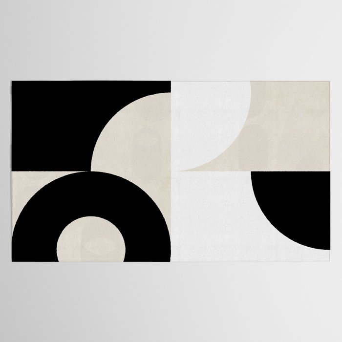 geometry mid modern black white III Tablecloth Gallery Image 2