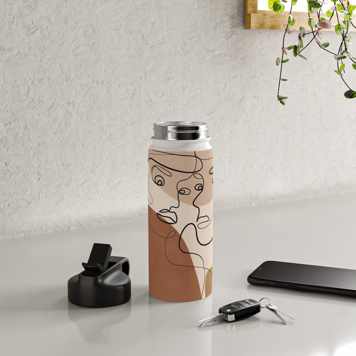 Abstract Faces 6  Water Bottle Gallery Image 4