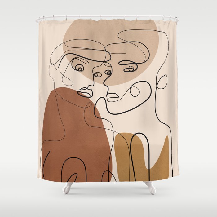 Abstract Faces 6  Shower Curtain Gallery Image 1