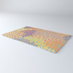 Festive, Floral Prints, Orange, Yellow, Teal and Pink Rug Gallery Image 3