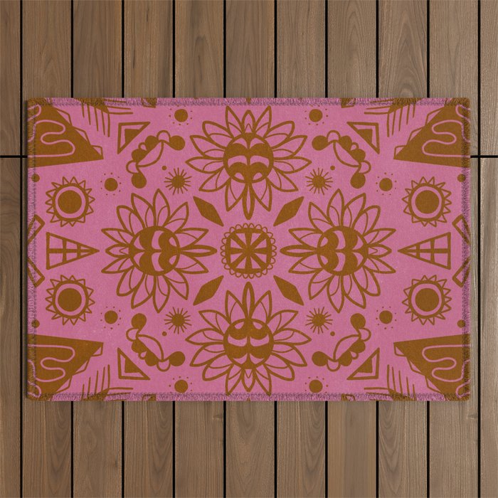 summer solstice mandala Outdoor Rug Gallery Image 1