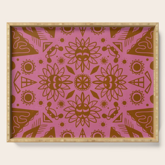 summer solstice mandala Serving Tray Gallery Image 1