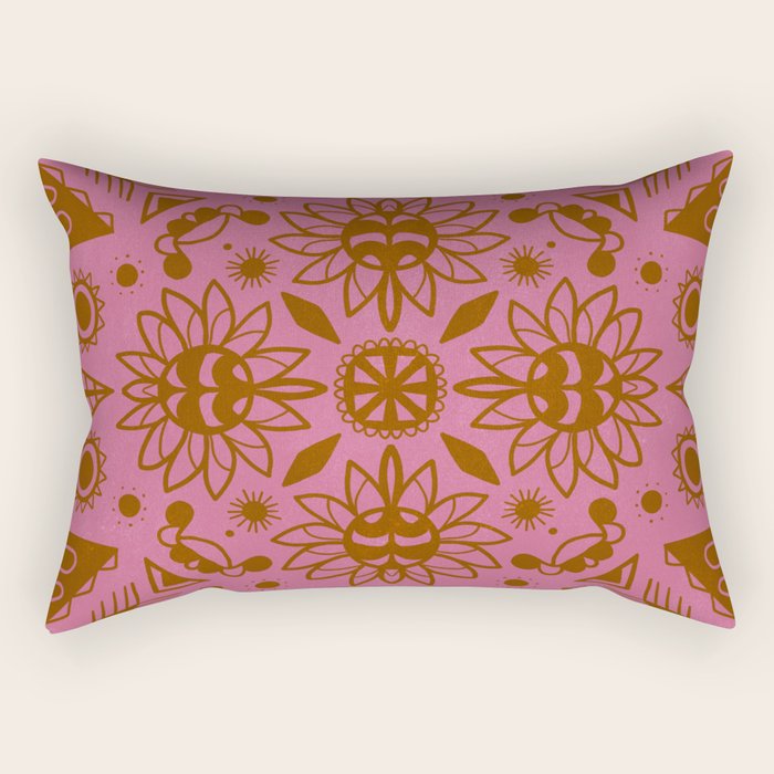 summer solstice mandala Rectangular Pillow Gallery Image 2