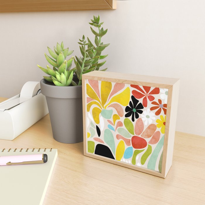 floral shapes retro Mini Art Print Gallery Image 2