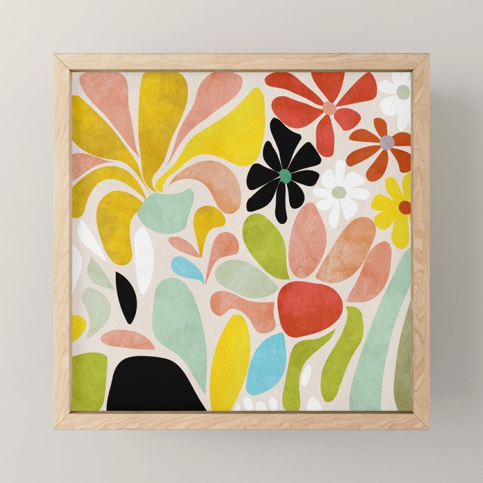 floral shapes retro Mini Art Print Gallery Image 1