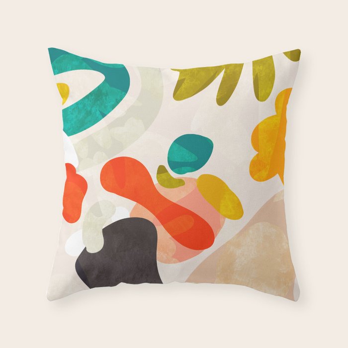 bauhaus goes Matisse in summer III Throw Pillow Gallery Image 6