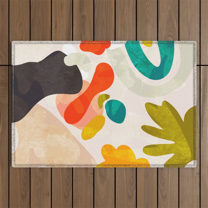 bauhaus goes Matisse in summer III Outdoor Rug Gallery Image 1