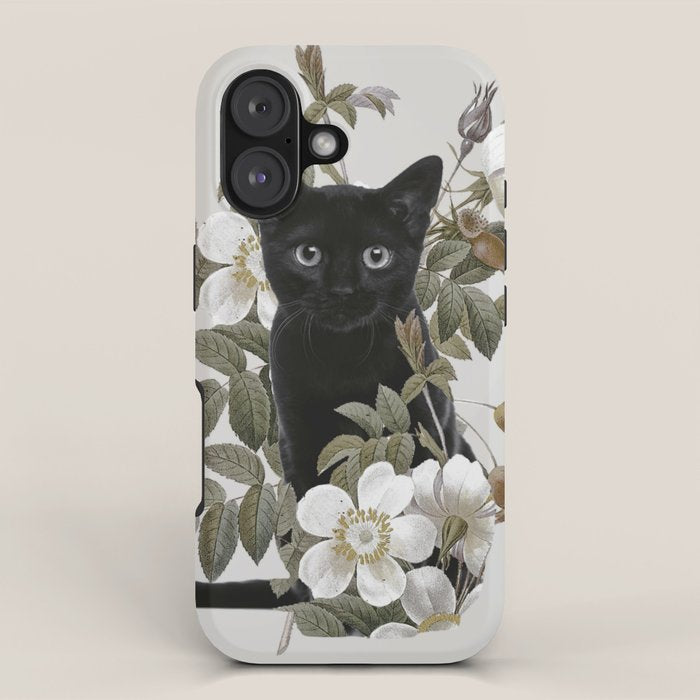 Cat With Flowers iPhone Case Gallery Image 1