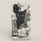 Cat With Flowers iPhone Case Gallery Image 1