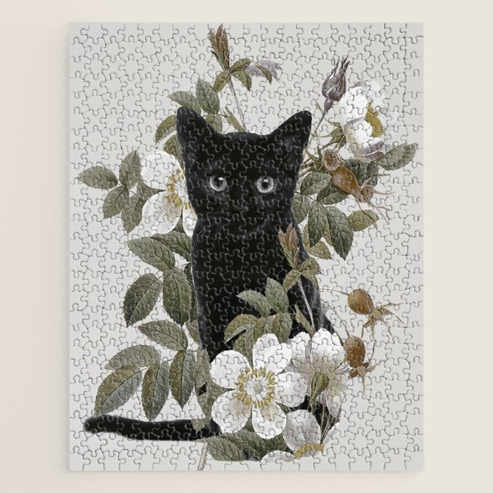 Cat With Flowers Jigsaw Puzzle Gallery Image 1