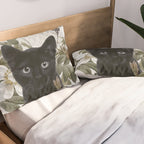 Cat With Flowers Pillow Sham Gallery Image 2