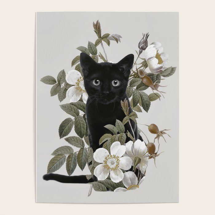Cat With Flowers Poster Gallery Image 4