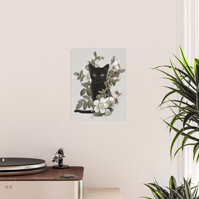 Cat With Flowers Poster Gallery Image 2