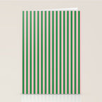 Narrow Stripes Vertical Pattern in Kelly Green and Blush Pink Stationery Card Gallery Image 2
