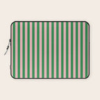 Narrow Stripes Vertical Pattern in Kelly Green and Blush Pink Laptop Sleeve Gallery Image 1