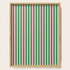 Narrow Stripes Vertical Pattern in Kelly Green and Blush Pink Serving Tray Gallery Image 1