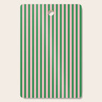Narrow Stripes Vertical Pattern in Kelly Green and Blush Pink Cutting Board Gallery Image 1