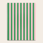 Narrow Stripes Vertical Pattern in Kelly Green and Blush Pink Notebook Gallery Image 4