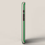 Narrow Stripes Vertical Pattern in Kelly Green and Blush Pink iPhone Case Gallery Image 2