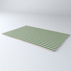 Narrow Stripes Vertical Pattern in Kelly Green and Blush Pink Rug Gallery Image 3