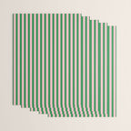 Narrow Stripes Vertical Pattern in Kelly Green and Blush Pink Wrapping Paper Gallery Image 3