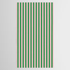 Narrow Stripes Vertical Pattern in Kelly Green and Blush Pink Tablecloth Gallery Image 2
