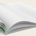 Narrow Stripes Vertical Pattern in Kelly Green and Blush Pink Notebook Gallery Image 2