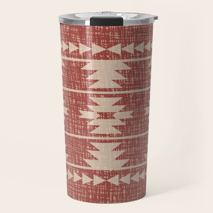 Southwestern Pattern 135 Sienna and Beige Travel Mug Gallery Image 1