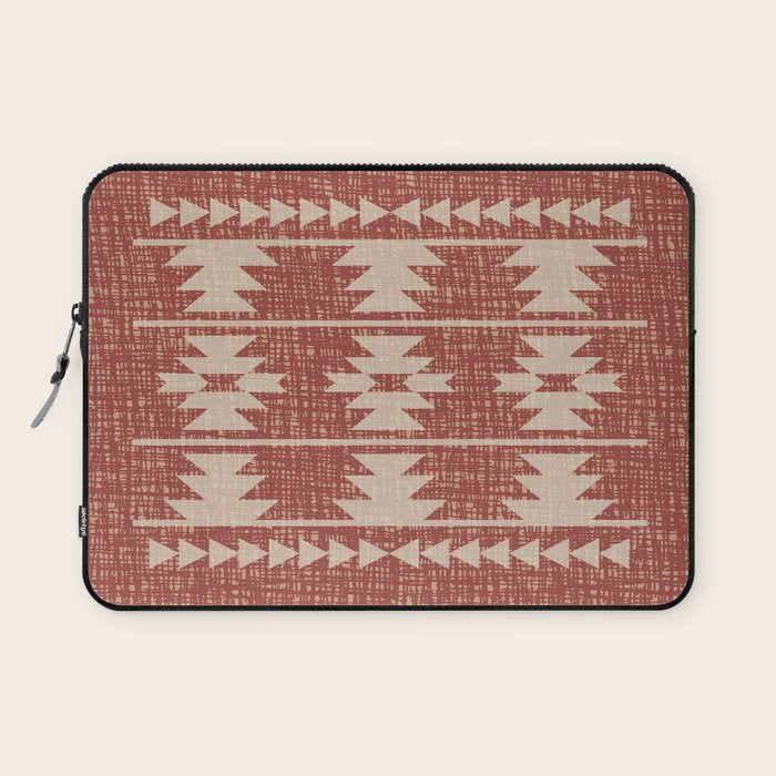 Southwestern Pattern 135 Sienna and Beige Laptop Sleeve Gallery Image 1
