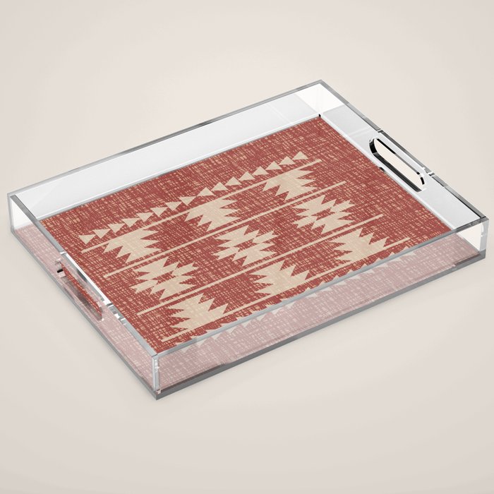 Southwestern Pattern 135 Sienna and Beige Acrylic Tray Gallery Image 1