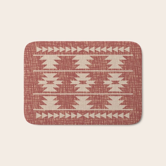 Southwestern Pattern 135 Sienna and Beige Bath Mat Gallery Image 1