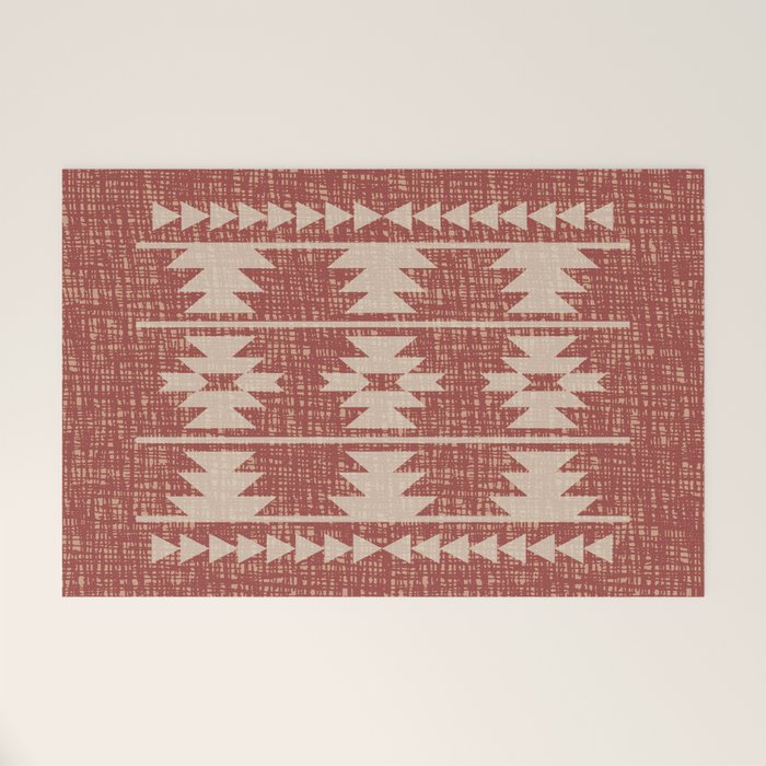 Southwestern Pattern 135 Sienna and Beige Welcome Mat Gallery Image 1