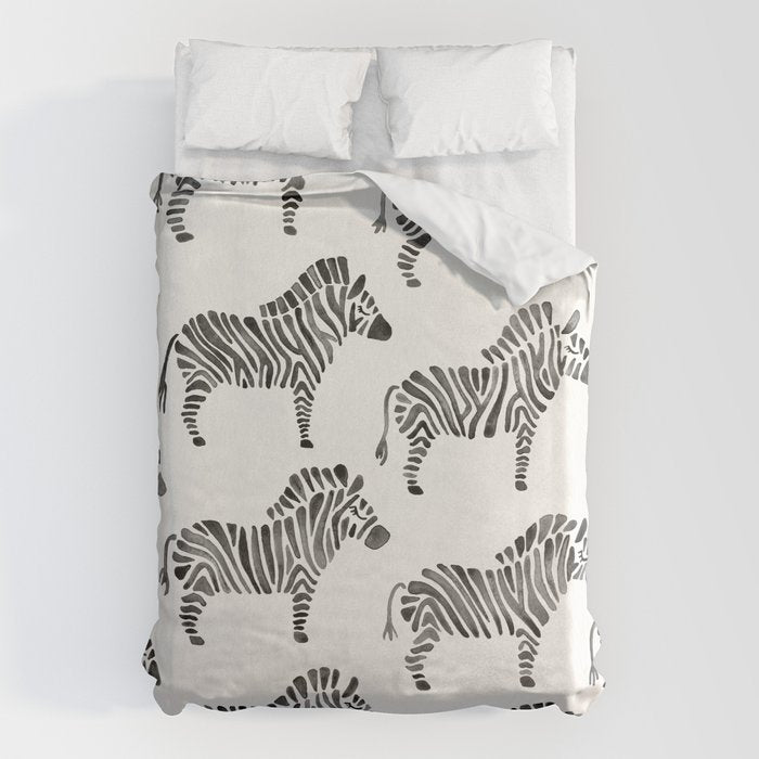 Zebras - Black & White Palette Duvet Cover Gallery Image 6